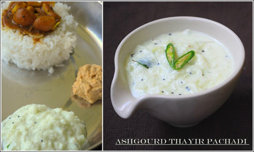 Poosanikai thayir pachadi recipe, Ash gourd raita Raks Kitchen